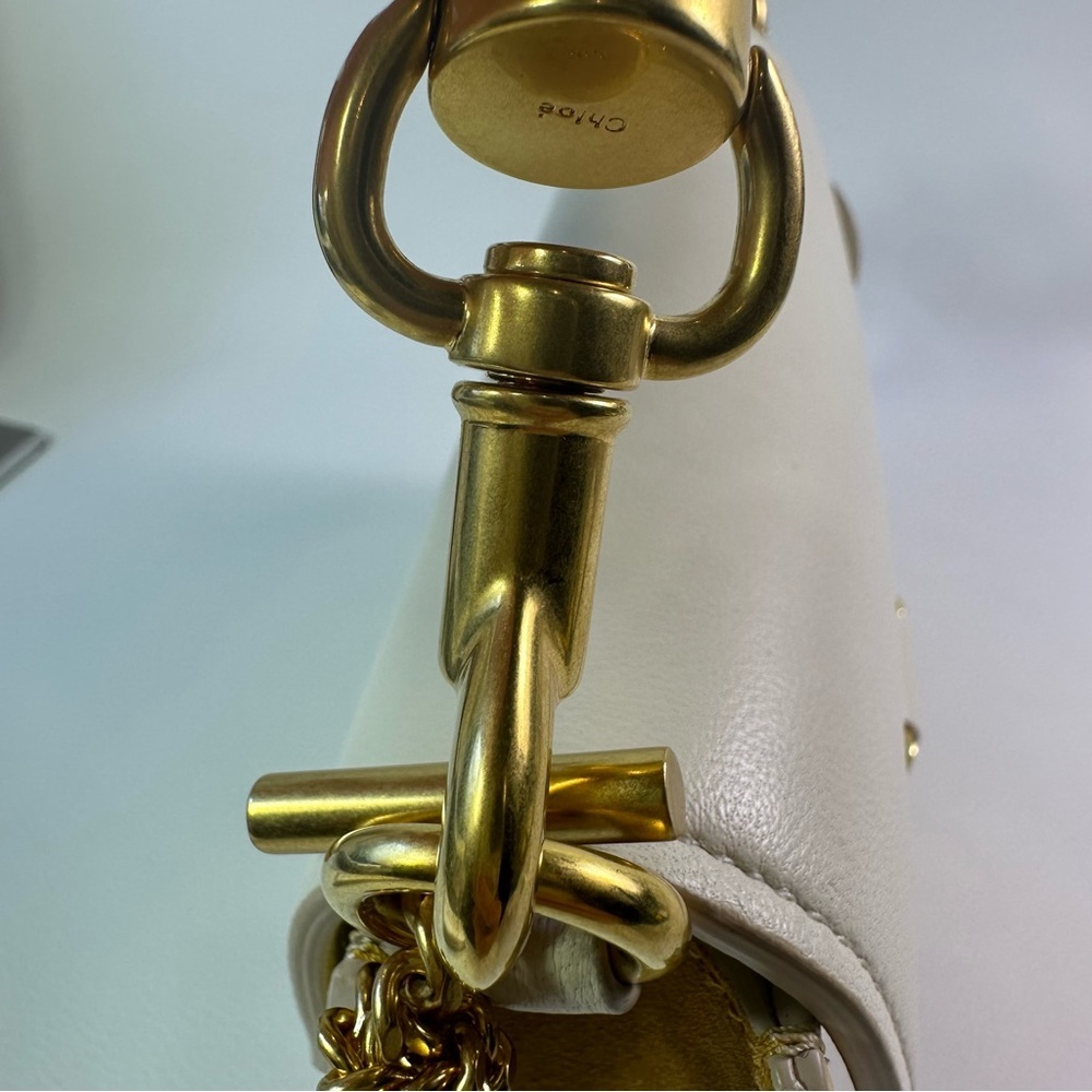 NEW CHLOE MARCIE CHAIN FLAP CALF LEATHER & SUEDE MISTY IVORY AUTHENTIC NWT! - Picture 12 of 13